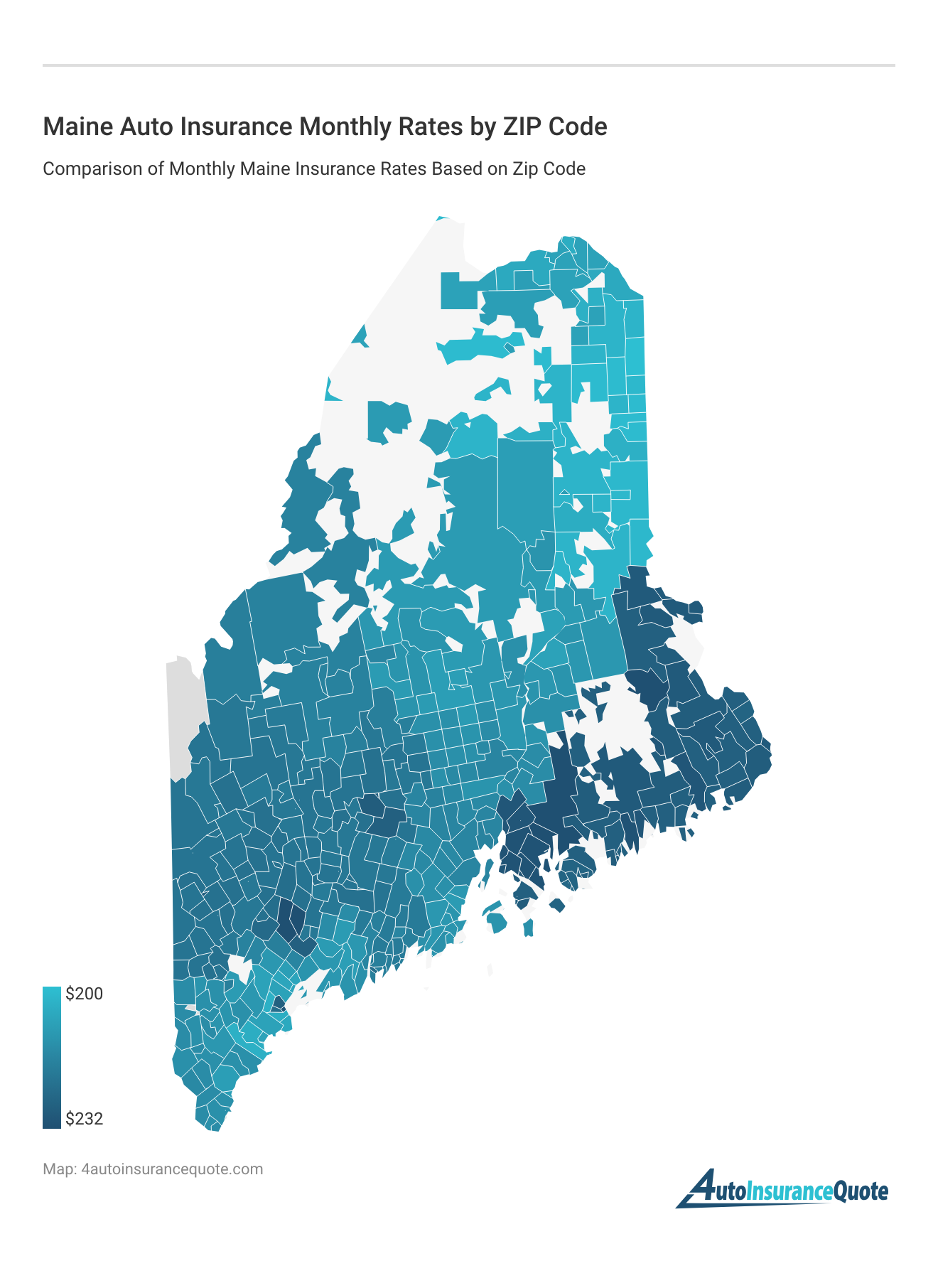 <h3>Maine Auto Insurance Monthly Rates by ZIP Code</h3>